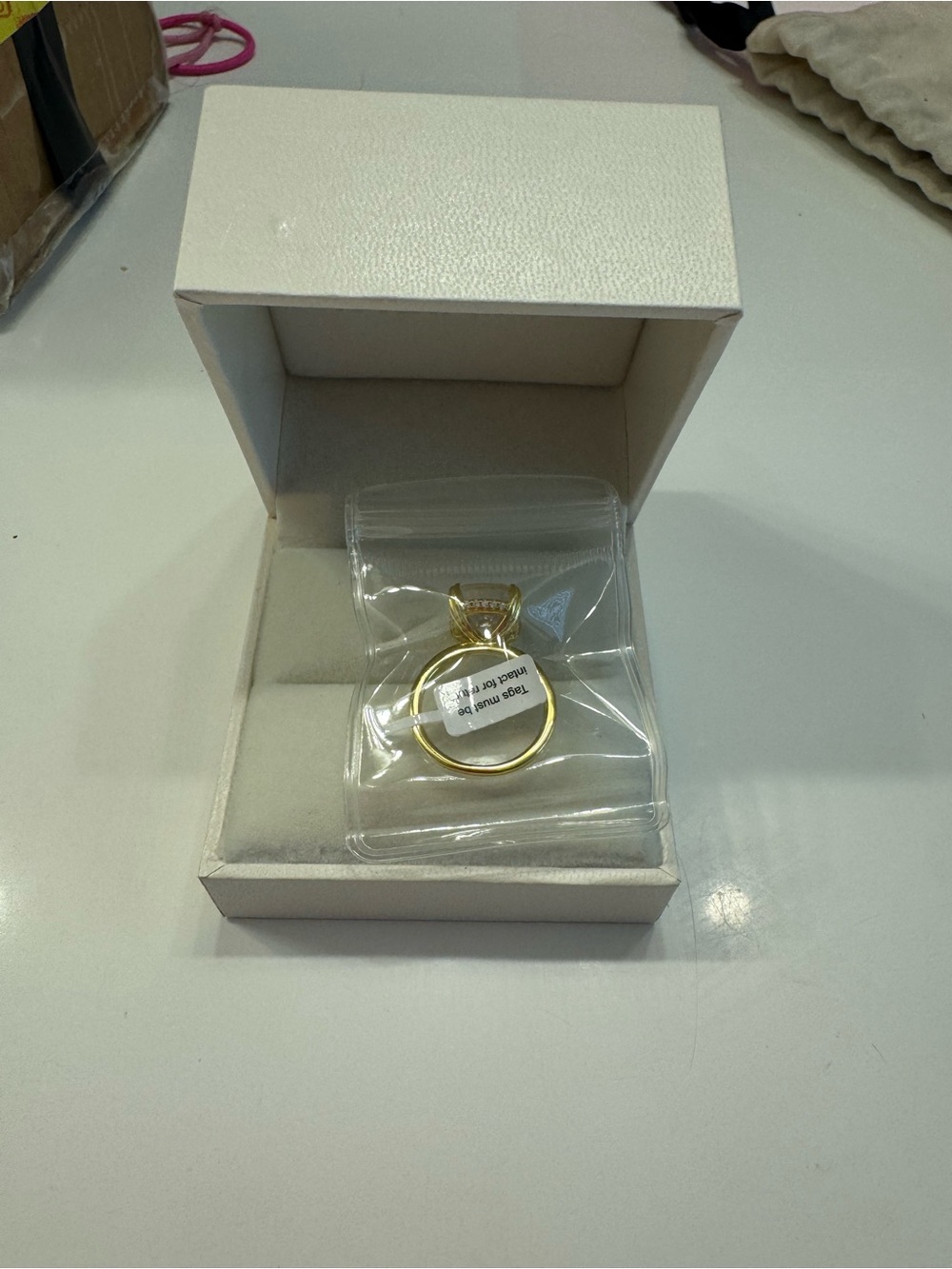 4 carat Moissanite and Gold Ring - Picture 7 of 7